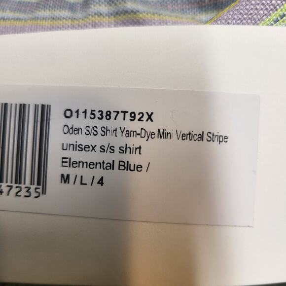 Wezc Linen Blend Shirt Mens M Striped Button Up Short Sleeve - Picture 4 of 9